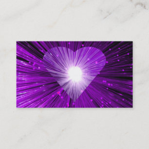 carte de visite de coeur mauve noir