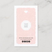 Carte de visite de coeur rose (Devant)