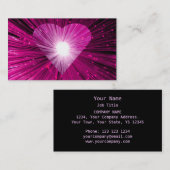 Carte de visite de coeur rose noir (Devant / Derrière)