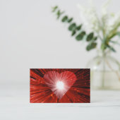 Carte de visite de coeur rouge blanc (Debout devant)