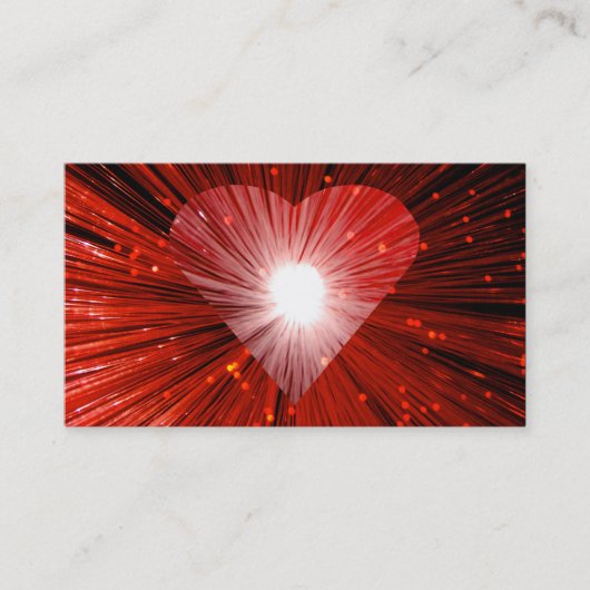 Carte de visite de coeur rouge blanc (Devant)