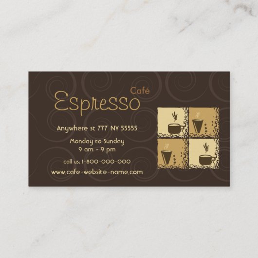 Carte de visite de Coffeeshop (Devant)
