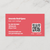 Carte de visite de coiffeur à code QR à carreaux r (Dos)