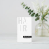 Carte de visite de coiffeur blanc moderne (Debout devant)