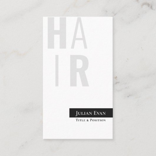 Carte de visite de coiffeur blanc moderne (Devant)