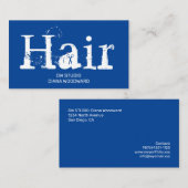 Carte de visite de coiffeur bleu (Devant / Derrière)