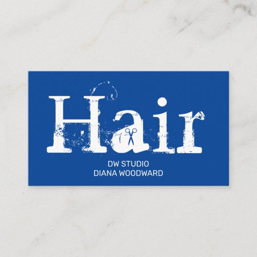 Carte de visite de coiffeur bleu (Devant)