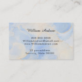 Carte de visite de coiffeur Ciseaux Papillon Bleu (Dos)