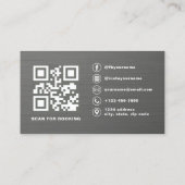 Carte de visite de coiffeur Code QR Rose Pâle Méta (Dos)