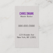 Carte de visite de coiffeur/Cosmetologist de (Dos)