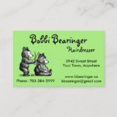 Carte de visite de coiffeur d'amusement - préparez (Devant)