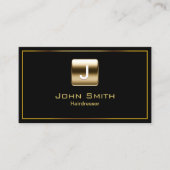 Carte de visite de coiffeur Dark Royal Gold (Devant)