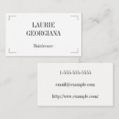 Carte de visite de coiffeur de base et propre (Devant / Derrière)