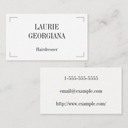 Carte de visite de coiffeur de base et propre (Devant / Derrière)