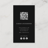 Carte de visite de coiffeur de luxe avec code QR (Dos)