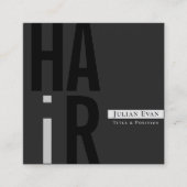 Carte de visite de coiffeur moderne monochrome (Devant)