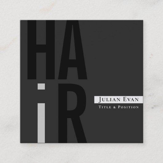 Carte de visite de coiffeur moderne monochrome (Devant)