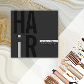 Carte de visite de coiffeur moderne monochrome