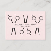 Carte de visite de coiffeur moderne rose blush (Devant)