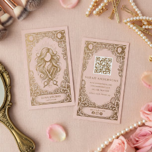 Carte de visite de coiffeur mystique Vintage Boh