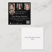 Carte de visite de coiffeur noir élégant : (Devant / Derrière)