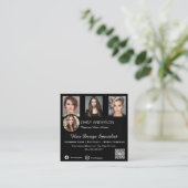 Carte de visite de coiffeur noir élégant : (Debout devant)