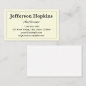 Carte de visite de coiffeur propre et de base (Devant / Derrière)