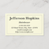 Carte de visite de coiffeur propre et de base (Devant)