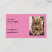 Carte de visite de coiffeur rose photo (Dos)