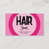 Carte de visite de coiffeur rose photo (Devant)