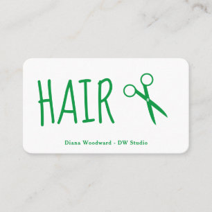 Carte de visite de coiffeur verte