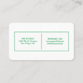 Carte de visite de coiffeur verte (Dos)