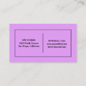 Carte de visite de coiffeur violet (Dos)
