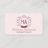 Carte de visite de coiffeuse de Monogram de cuisin (Devant)