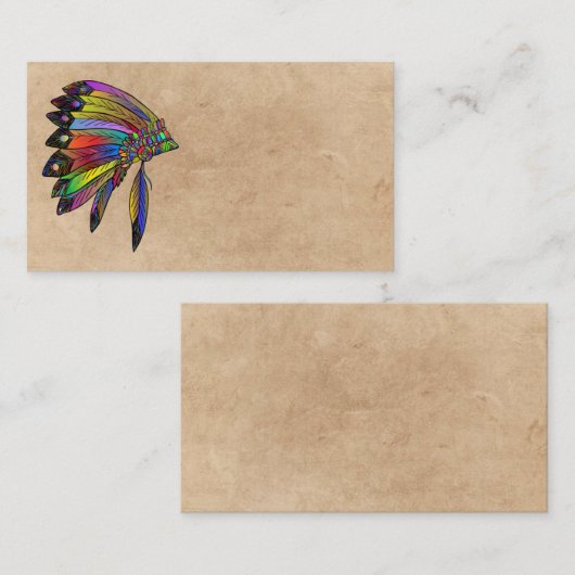 Carte de visite de coiffure amérindien (Devant / Derrière)