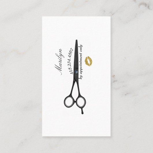 Carte de visite de coiffure en silhouette (Dos)