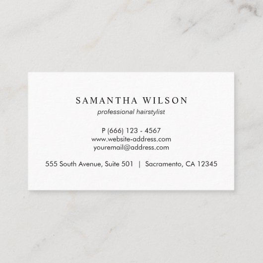 Carte de visite de coiffure Gold Chic (Dos)