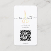 Carte de visite de coiffure pour ciseaux or QR Cod (Dos)