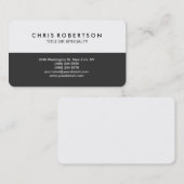 Carte de visite de coin arrondi gris blanc (Devant / Derrière)