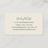 Carte de visite de colibri (Dos)