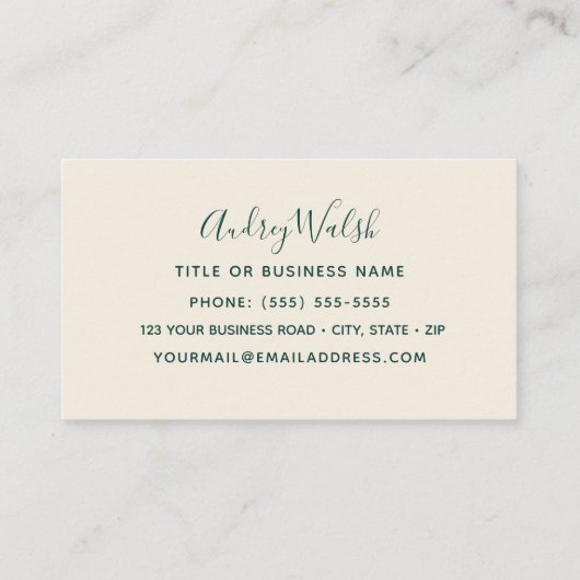 Carte de visite de colibri (Dos)