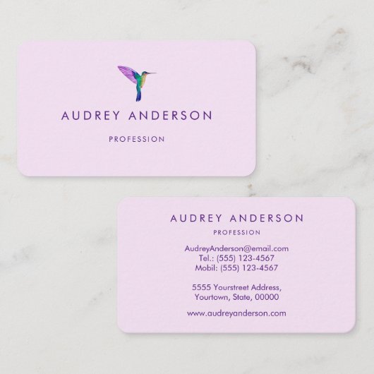 Carte de visite de colibri (Devant / Derrière)