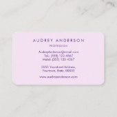 Carte de visite de colibri (Dos)