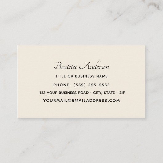 Carte de visite de colibri (Dos)