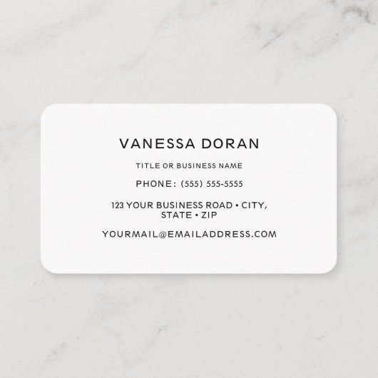 Carte de visite de colibri (Dos)