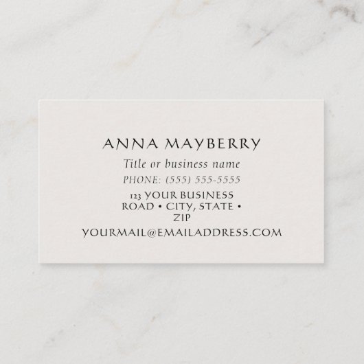 Carte de visite de colibri (Dos)