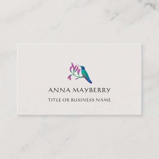 Carte de visite de colibri (Devant)