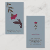 Carte de visite de colibri (bleu) (Devant / Derrière)