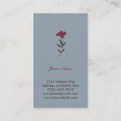 Carte de visite de colibri (bleu) (Dos)