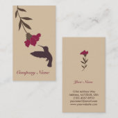 Carte de visite de colibri (crème) (Devant / Derrière)